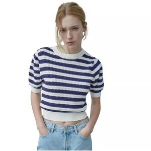 Zara stripped shirt blue and white Size Small